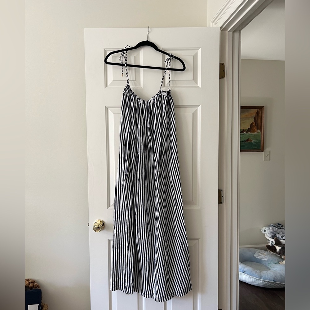 Black and White Striped Maxi Dress